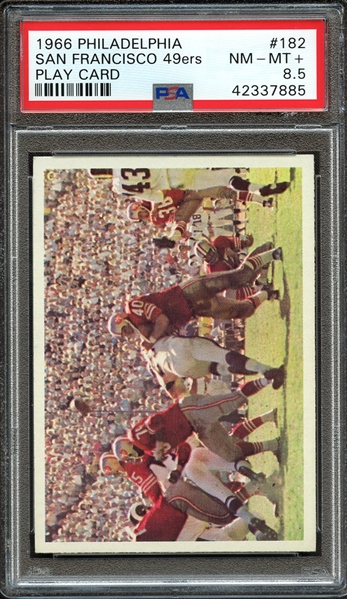 1966 PHILADELPHIA 182 SAN FRANCISCO 49ers PLAY CARD PSA NM-MT+ 8.5