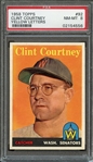 1958 TOPPS 92 CLINT COURTNEY YELLOW NAME PSA NM-MT 8