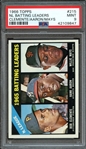 1966 TOPPS 215 NL BATTING LEADERS CLEMENTE/AARON/MAYS PSA MINT 9