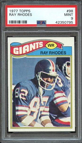 1977 TOPPS 98 RAY RHODES RC PSA MINT 9