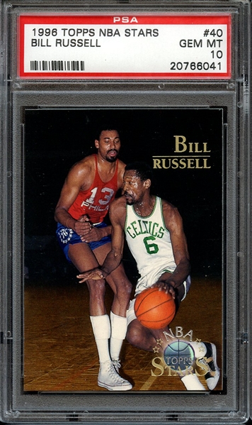 1996 TOPPS NBA STARS 40 BILL RUSSELL PSA GEM MT 10
