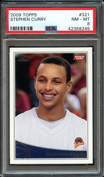 2009 TOPPS 321 STEPHEN CURRY RC PSA NM-MT 8