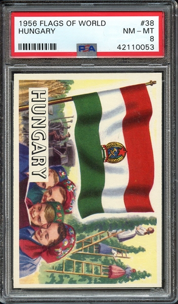 1956 FLAGS OF WORLD 38 HUNGARY PSA NM-MT 8