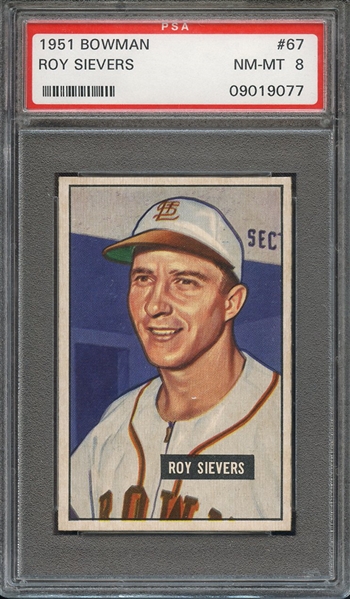 1951 BOWMAN 67 ROY SIEVERS PSA NM-MT 8