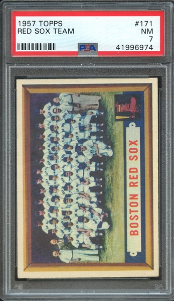 1957 TOPPS 171 RED SOX TEAM PSA NM 7