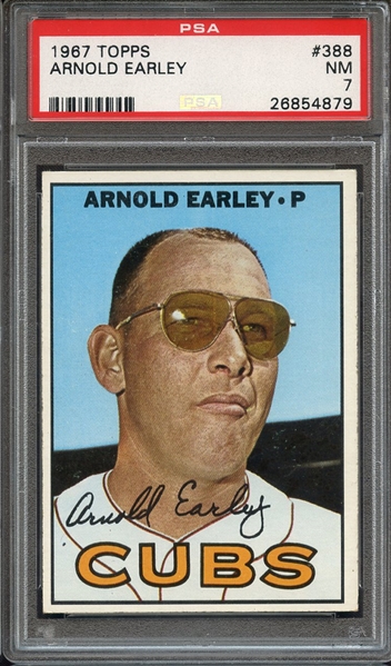 1967 TOPPS 388 ARNOLD EARLEY PSA NM 7