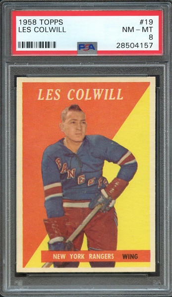 1958 TOPPS 19 LES COLWILL PSA NM-MT 8