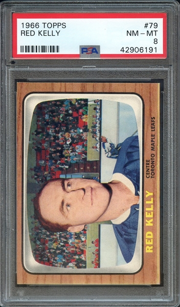 1966 TOPPS 79 RED KELLY PSA NM-MT 8