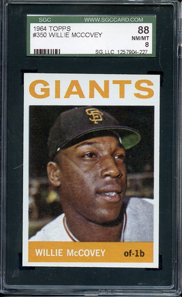 1964 TOPPS 350 WILLIE MCCOVEY SGC NM/MT 88 / 8