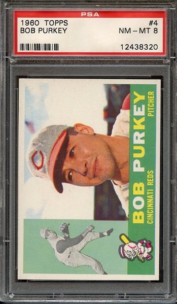 1960 TOPPS 4 BOB PURKEY PSA NM-MT 8