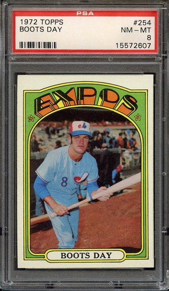 1972 TOPPS 254 BOOTS DAY PSA NM-MT 8
