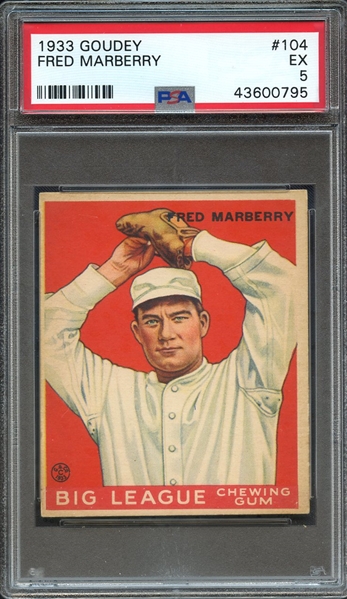 1933 GOUDEY 104 FRED MARBERRY PSA EX 5