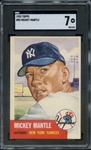 1953 TOPPS 82 MICKEY MANTLE SGC NM 7
