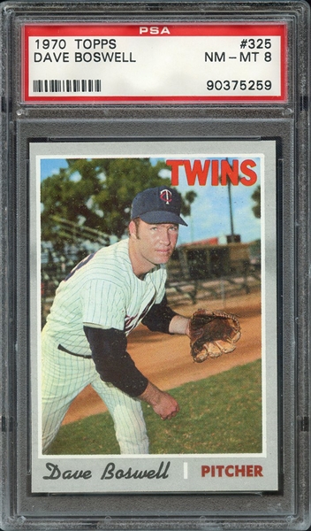 1970 TOPPS 325 DAVE BOSWELL PSA NM-MT 8