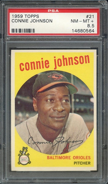 1959 TOPPS 21 CONNIE JOHNSON PSA NM-MT+ 8.5