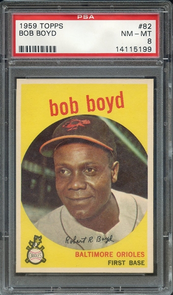 1959 TOPPS 82 BOB BOYD PSA NM-MT 8