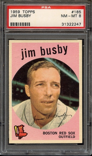 1959 TOPPS 185 JIM BUSBY PSA NM-MT 8