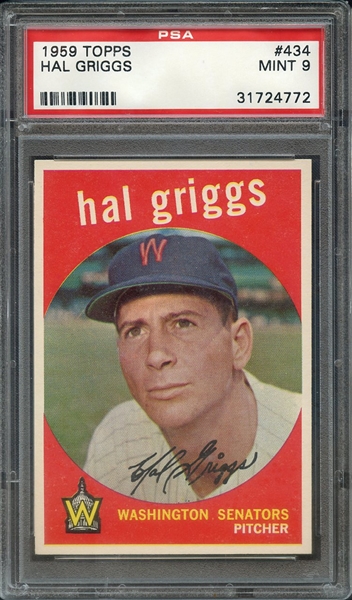 1959 TOPPS 434 HAL GRIGGS PSA MINT 9