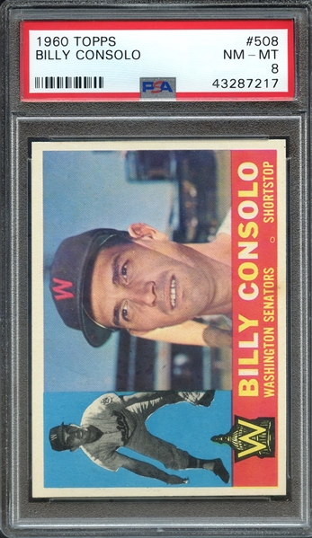 1960 TOPPS 508 BILLY CONSOLO PSA NM-MT 8