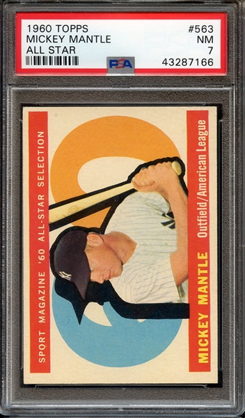 1960 TOPPS 563 MICKEY MANTLE ALL STAR PSA NM 7