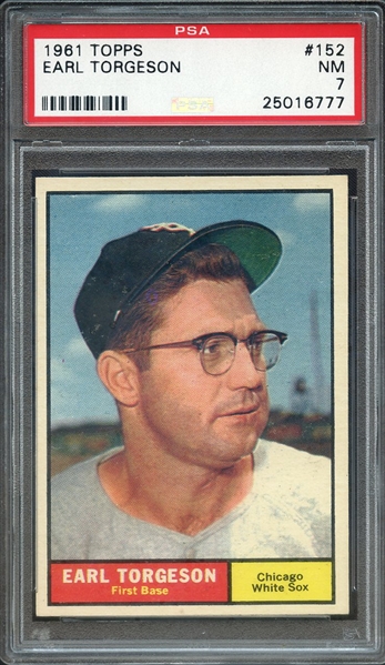 1961 TOPPS 152 EARL TORGESON PSA NM 7