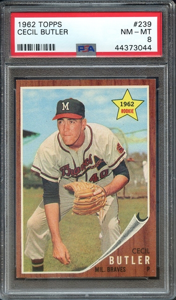 1962 TOPPS 239 CECIL BUTLER PSA NM-MT 8