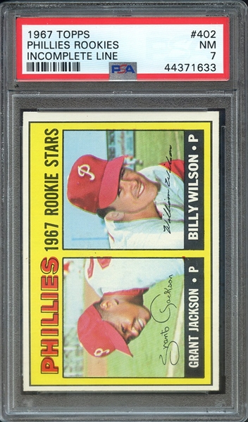 1967 TOPPS 402 PHILLIES ROOKIES INCOMPLETE LINE PSA NM 7