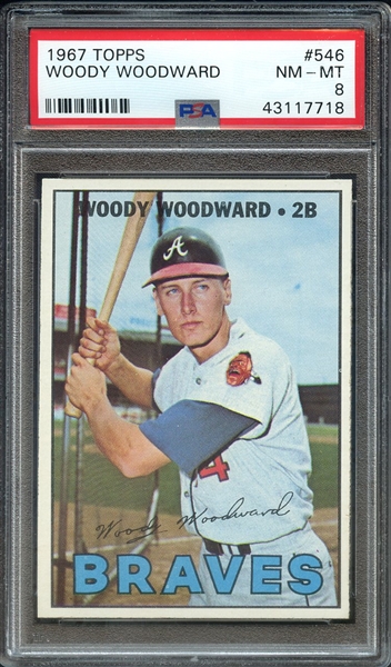 1967 TOPPS 546 WOODY WOODWARD PSA NM-MT 8