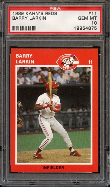 1989 KAHN'S REDS 11 BARRY LARKIN PSA GEM MT 10