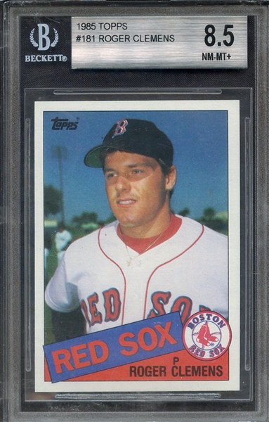 1985 TOPPS 181 ROGER CLEMENS RC BGS NM-MT+ 8.5
