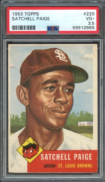 1953 TOPPS 220 SATCHELL PAIGE PSA VG+ 3.5