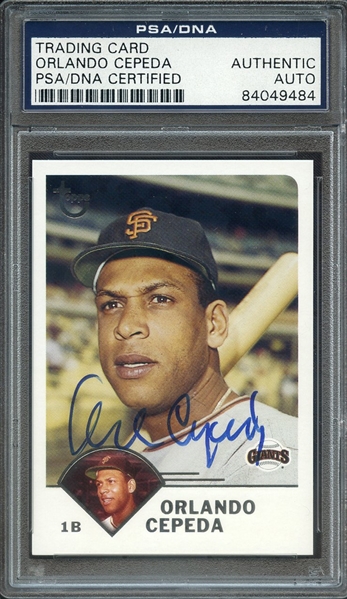 2003 TOPPS ORLANDO CEPEDA SIGNED CARD PSA/DNA AUTHENTIC