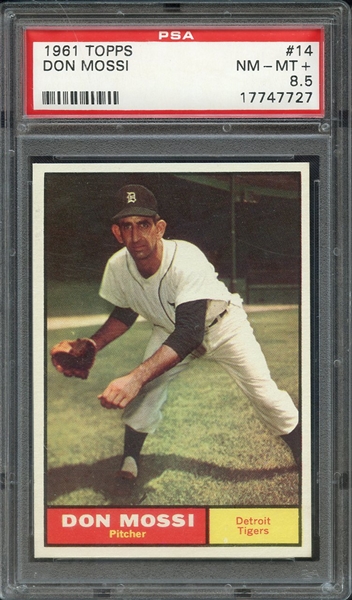 1961 TOPPS 14 DON MOSSI PSA NM-MT+ 8.5
