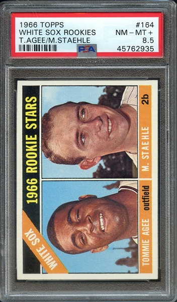 1966 TOPPS 164 WHITE SOX ROOKIES T.AGEE/M.STAEHLE PSA NM-MT+ 8.5