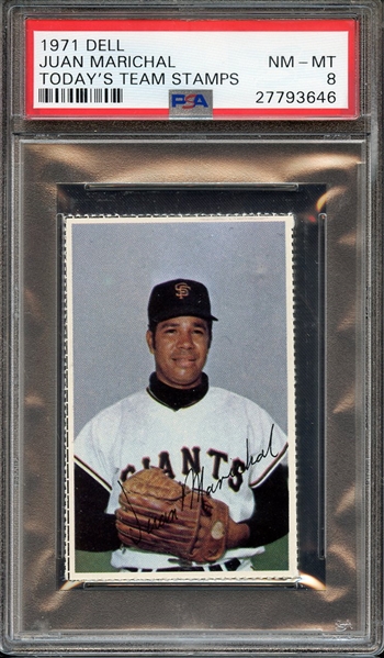 1971 DELL TODAY'S TEAM STAMPS JUAN MARICHAL TODAY'S TEAM STAMPS PSA NM-MT 8
