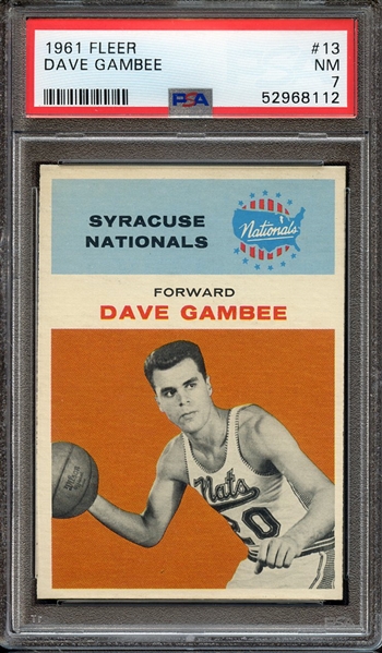 1961 FLEER 13 DAVE GAMBEE PSA NM 7