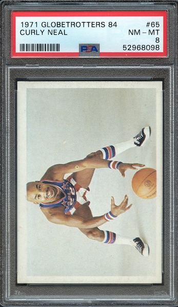 1971 GLOBETROTTERS 84 65 CURLY NEAL PSA NM-MT 8