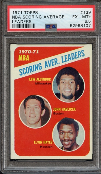 1971 TOPPS 139 NBA SCORING AVERAGE LEADERS PSA EX-MT+ 6.5