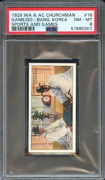 1929 W.A. & A.C. CHURCHMAN SPORTS AND GAMES 16 GAME/GO-BANG, KOREA SPORTS AND GAMES PSA NM-MT 8