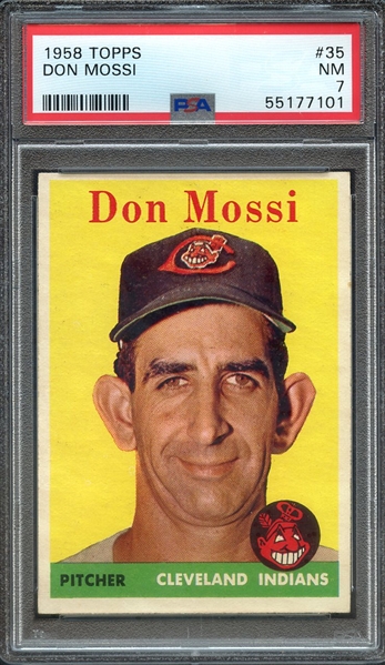 1958 TOPPS 35 DON MOSSI PSA NM 7