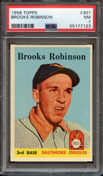 1958 TOPPS 307 BROOKS ROBINSON PSA NM 7