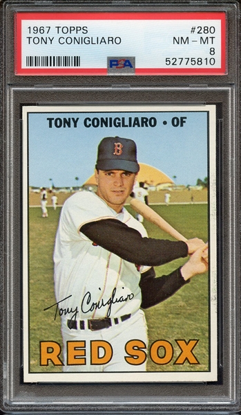 1967 TOPPS 280 TONY CONIGLIARO PSA NM-MT 8