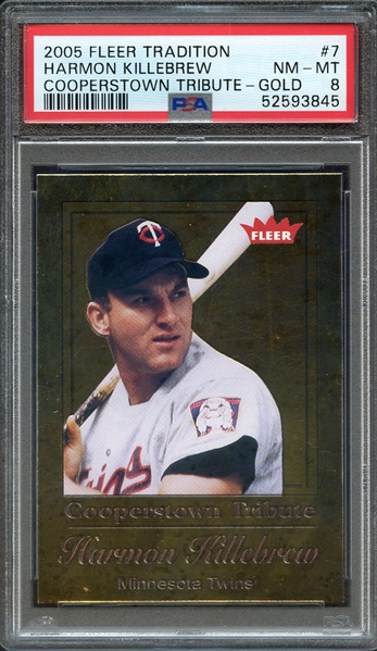2005 FLEER TRADITION COOPERSTOWN TRIBUTE 7 HARMON KILLEBREW COOPERSTOWN TRIBUTE-GOLD PSA NM-MT 8