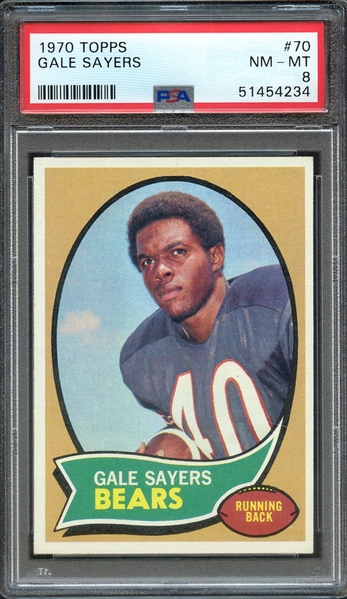 1970 TOPPS 70 GALE SAYERS PSA NM-MT 8