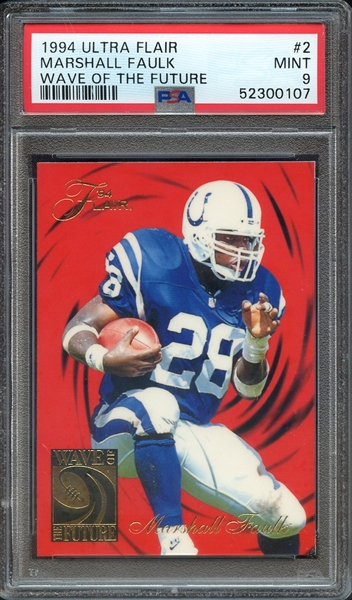 1994 ULTRA FLAIR WAVE OF THE FUTURE 2 MARSHALL FAULK WAVE OF THE FUTURE PSA MINT 9