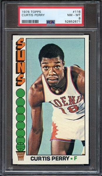 1976 TOPPS 116 CURTIS PERRY PSA NM-MT 8
