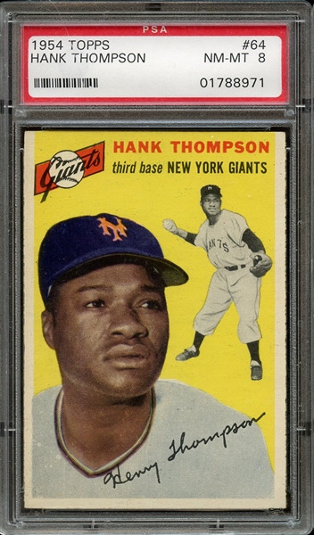 1954 TOPPS 64 HANK THOMPSON PSA NM-MT 8