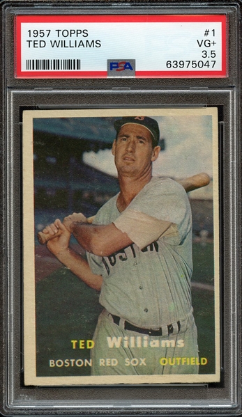 1957 TOPPS 1 TED WILLIAMS PSA VG+ 3.5