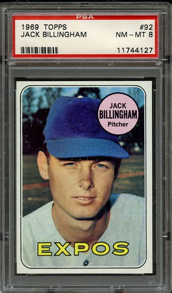 1969 TOPPS 92 JACK BILLINGHAM PSA NM-MT 8