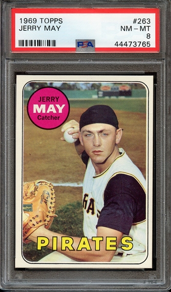 1969 TOPPS 263 JERRY MAY PSA NM-MT 8